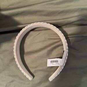 J. Crew Pearl-Embellished White Headband